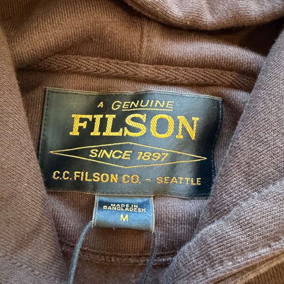 Filson Men's Prospector Embroidered Hoodie - Dark Brown Fishing - Medium - Picture 3 of 5